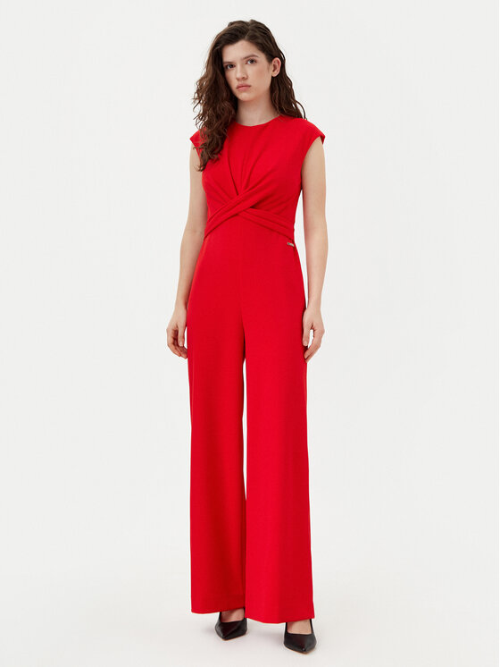 Calvin Klein Calvin Klein Salopetă K20K208177 Roșu Wide Leg
