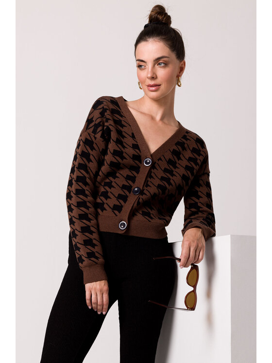 BeWear BeWear Kardigán BK104 Hnedá Comfortable Fit