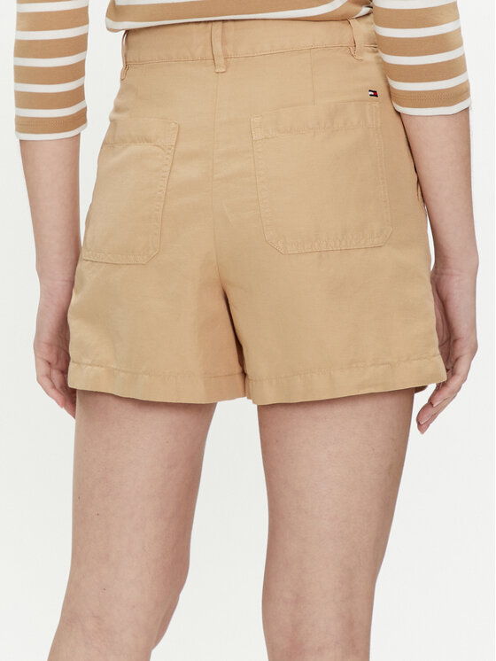 Tommy Hilfiger Tommy Hilfiger Medžiaginiai šortai WW0WW41603 Smėlio Relaxed Fit