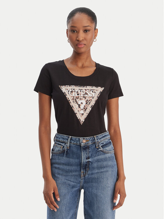 Guess Guess T-krekls W6RI32 J1314 Melns Regular Fit
