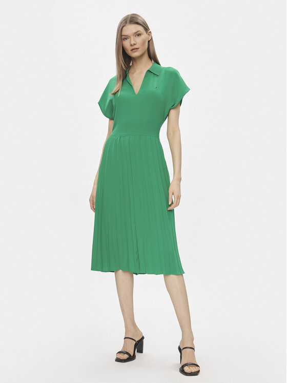 Tommy Hilfiger Rochie de zi WW0WW41868 Verde Regular Fit