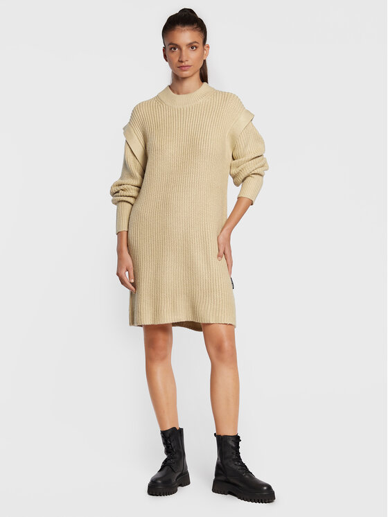 Silvian Heach Silvian Heach Úpletové šaty PGA22120VE Béžová Relaxed Fit