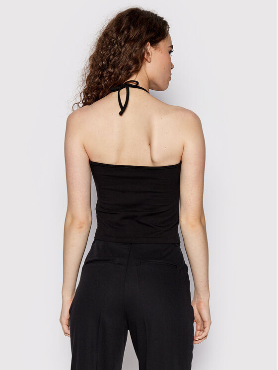 NA-KD NA-KD Τοπ Keyhole 1100-006071-0002-003 Μαύρο Slim Fit