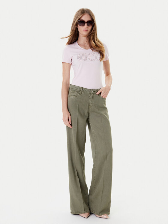 Guess Guess Marškinėliai W5YI05 J1314 Rožinė Regular Fit
