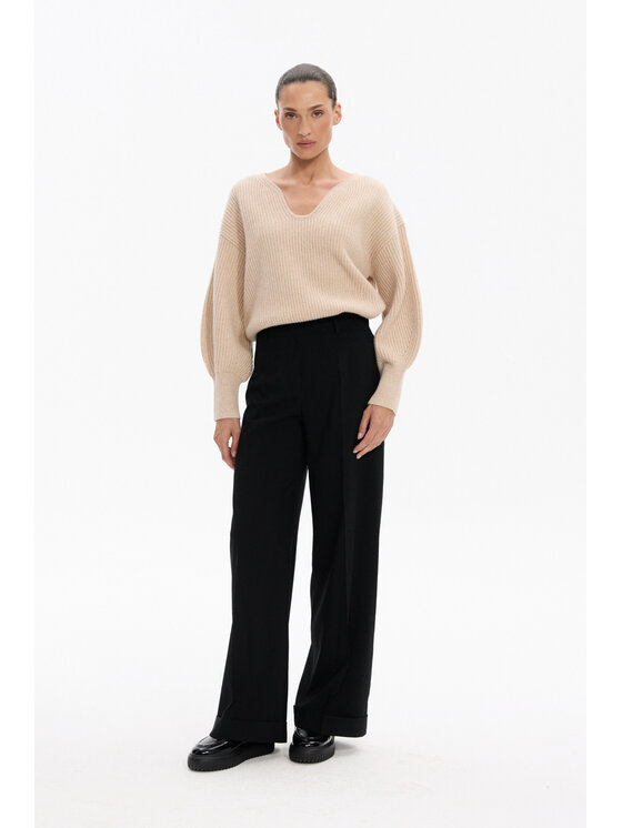 Deni Cler Milano Deni Cler Milano Spodnie materiałowe W-DC-5257-F5-F7-90-1 Czarny Regular Fit