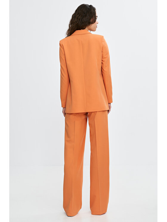 NIFE NIFE Kalhoty z materiálu SD113 Oranžová Regular Fit