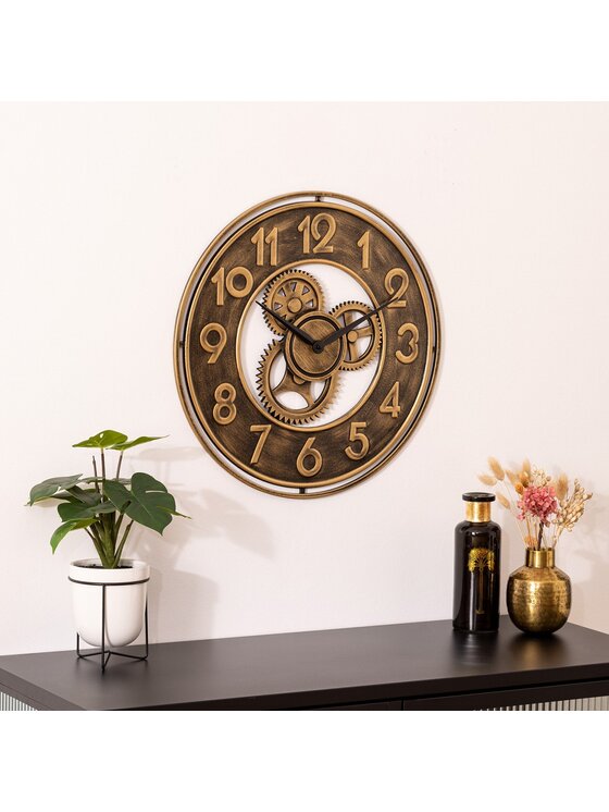 MIAhome MIAhome Zegar ścienny, metalowy Jacob 48 cm Złoty