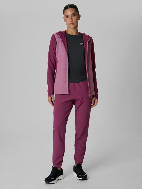 4F 4F Bluza techniczna CRAFTED BY CULTURE Bordowy Slim Fit