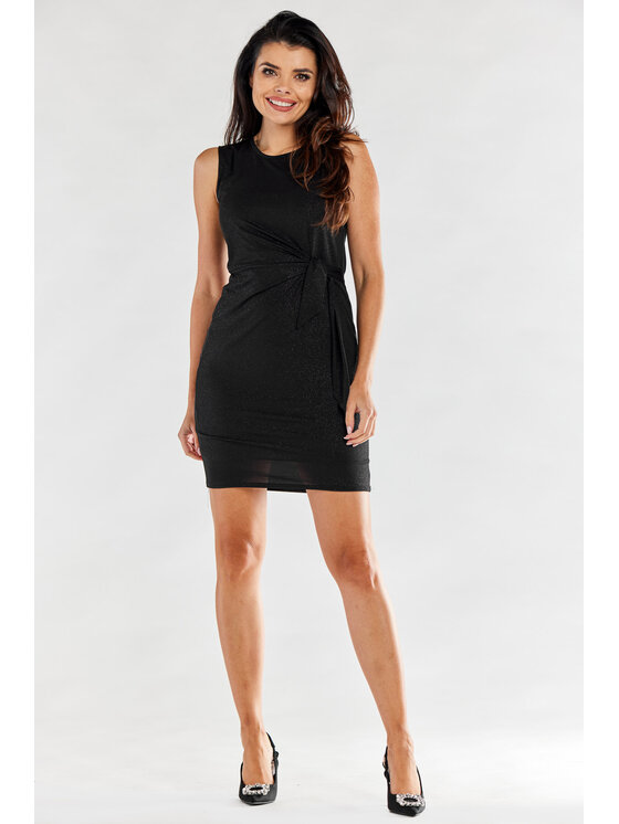 Awama Awama Večerní šaty A554 Černá Basic Fit