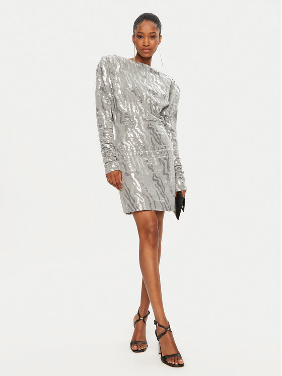 ROTATE ROTATE Coctailkleid 113438720 Silberfarben Regular Fit