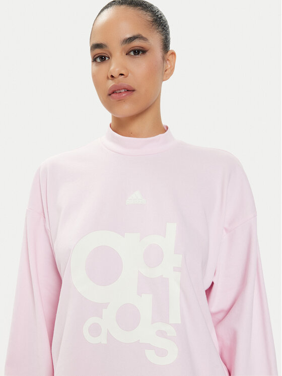 adidas adidas Bluza French Terry Print IS4299 Różowy Loose Fit