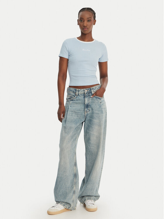 Guess Jeans Guess Jeans T-Shirt W6GPA9 KF641 Světle modrá Slim Fit