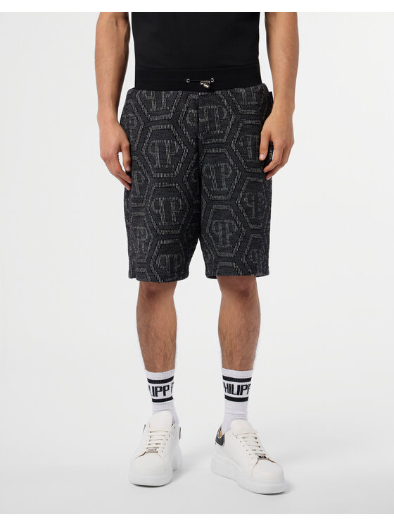PHILIPP PLEIN PHILIPP PLEIN Szorty sportowe 29882 Czarny Jogger Fit