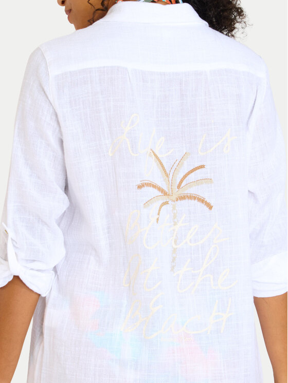 Banana Moon Banana Moon Hemd Garel Zelena LTL10 Weiß Regular Fit