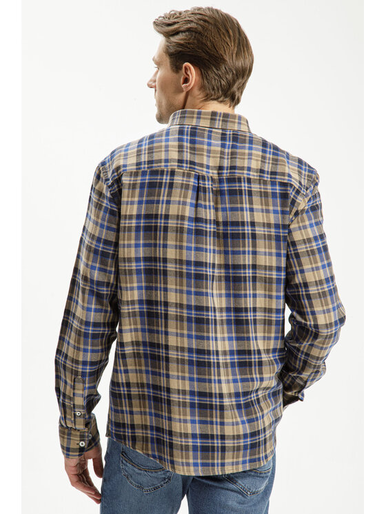 Cross Jeans Cross Jeans Koszula 35571-005 Niebieski Regular Fit