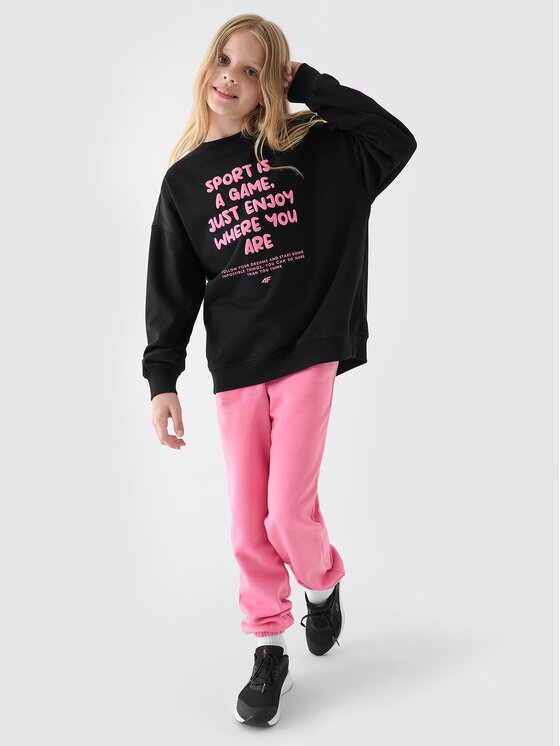 4F 4F Mikina 4FJRAW24TSWSF1791-20S Čierna Loose Fit