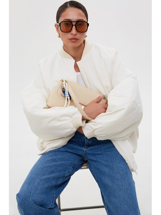 Estro Estro Bomber ER00115728 Bianco Oversize