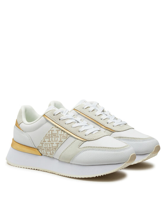 Tommy Hilfiger Tommy Hilfiger Sneakers Lux Monogram Runner FW0FW08387 Alb