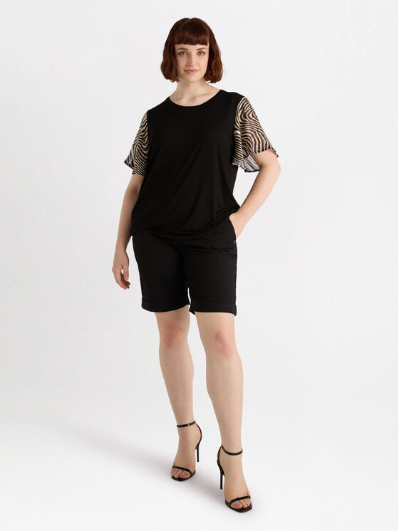 Fiorella Rubino Fiorella Rubino Szorty materiałowe P716T004798N033 Czarny Regular Fit