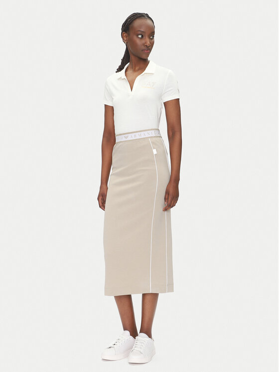 EA7 Emporio Armani EA7 Emporio Armani Spódnica midi 7W000279 AF12501 U6155 Beżowy Regular Fit