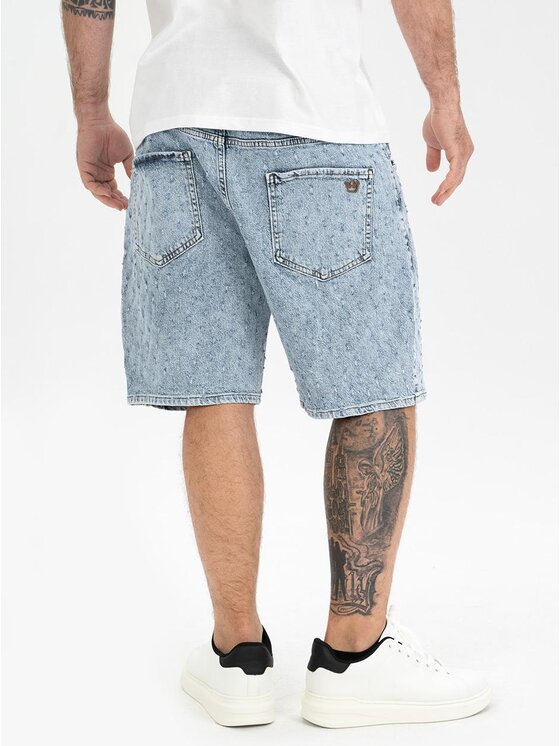 Szorty jeansowe Jigga Wear, Rozmiar XXL, Niebieskie, Krótkie Spodenki Jeansowe Męskie Jasne Niebieskiee Jigga Wear Small Outline Crown Dots M