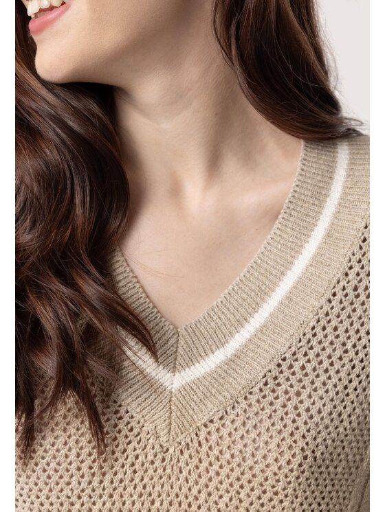 QUIOSQUE QUIOSQUE Sweter 6UF001 Beżowy Regular Fit