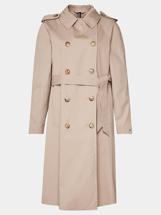 Tommy Hilfiger Tommy Hilfiger Trench Cotton Classic Trench WW0WW40482 Bež Regular Fit