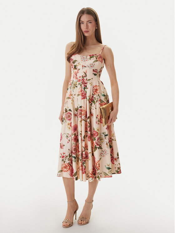 Guess Guess Kokteiļkleita W6GKAF W2558 Rozā Regular Fit