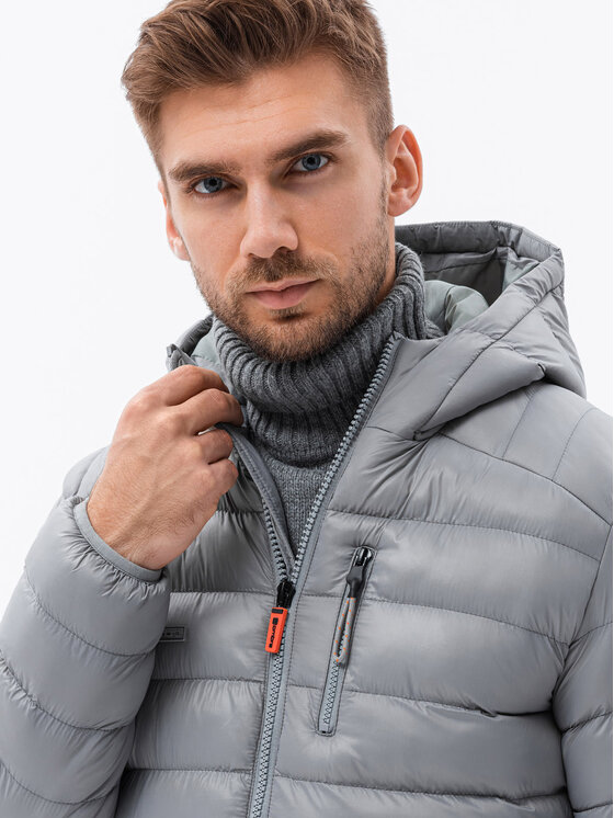 Ombre Ombre Zimní bunda C549 Šedá Regular Fit