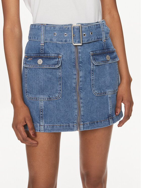 Tommy Jeans Fustă de blugi DW0DW17668 Albastru Regular Fit