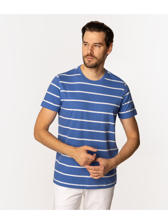 Lee Cooper Lee Cooper T-Shirt STRIPES1 4180 Niebieski Regular Fit