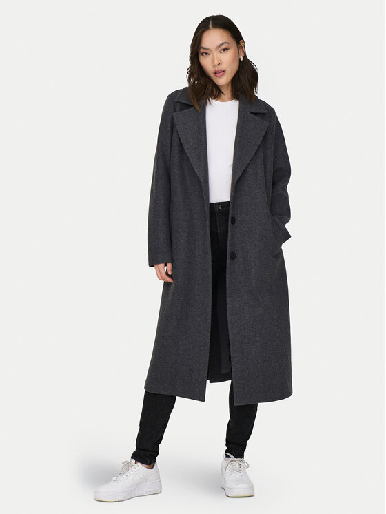 ONLY ONLY Płaszcz przejściowy Emma 15313657 Szary Regular Fit