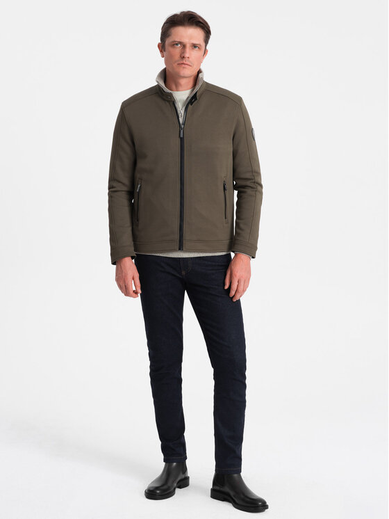 Ombre Ombre Bunda pro přechodné období OM-JANP-0138 Zelená Regular Fit