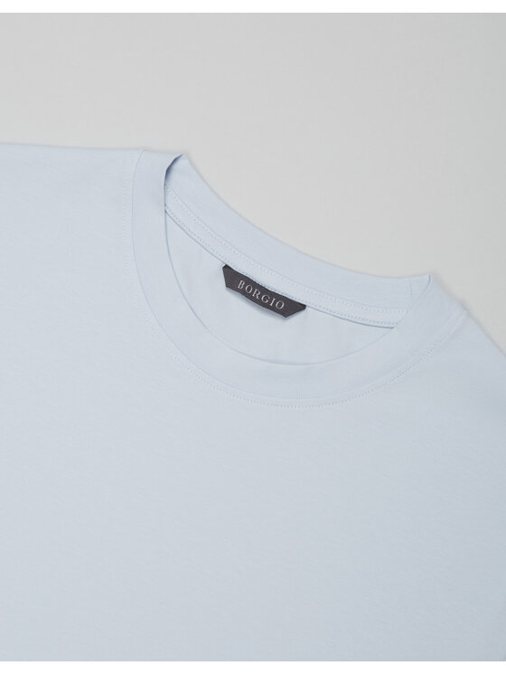 Borgio Borgio T-Shirt covo Niebieski Slim Fit
