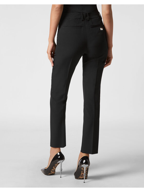 PHILIPP PLEIN PHILIPP PLEIN Spodnie materiałowe 6013 Czarny Flare Fit