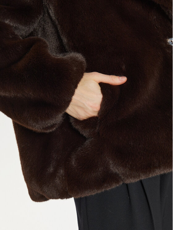 PINKO PINKO Кожено палто 104321 A1ZO Кафяв Regular Fit