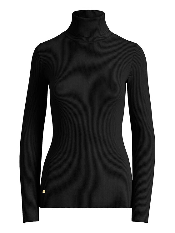 LAUREN RALPH LAUREN Lauren Ralph Lauren Garbó L/s Turtle Neck 200643398011 Fekete Slim Fit