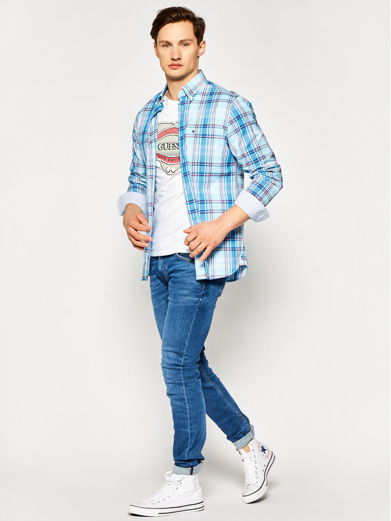 Guess Guess T-särk Gbc Emblem Tee M0GI46 K8HM0 Valge Slim Fit