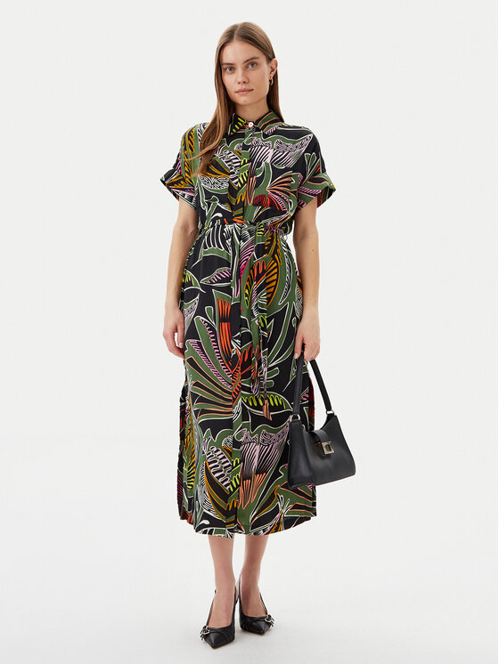 LOLA CASADEMUNT LOLA CASADEMUNT Sukienka koszulowa LS2516059 Zielony Relaxed Fit