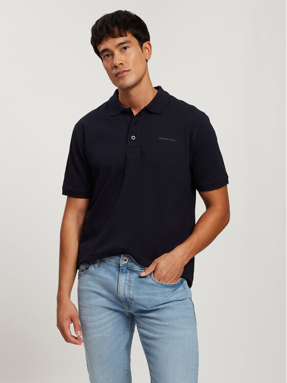 Cross Jeans Męskie Polo, rozmiar XL, Granatowa, 16087-001