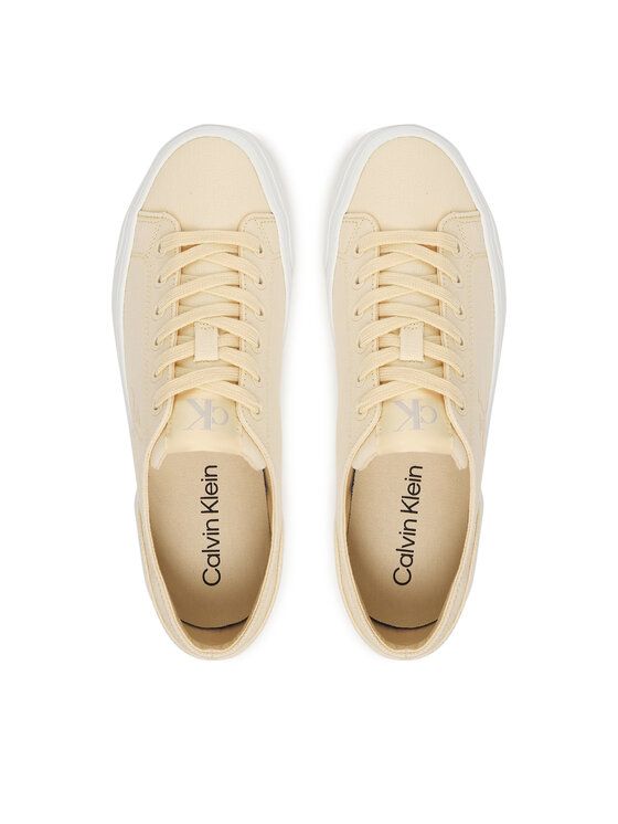 Calvin Klein Calvin Klein Sneakersy Vulc Flatform Low Canvas Mg YW0YW01763 Écru
