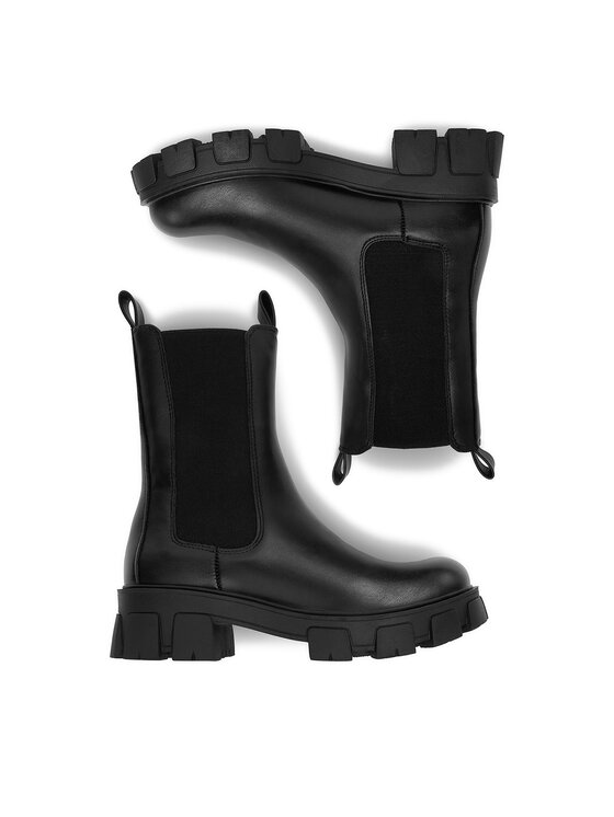 DeeZee DeeZee Kotníková obuv s elastickým prvkem 12837-22-BLACK PU Černá