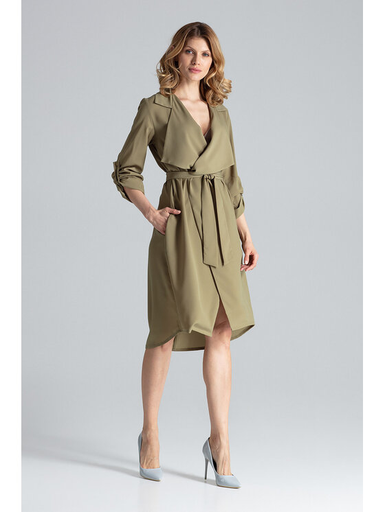 FIGL FIGL Šaty M464 Kaki Regular Fit