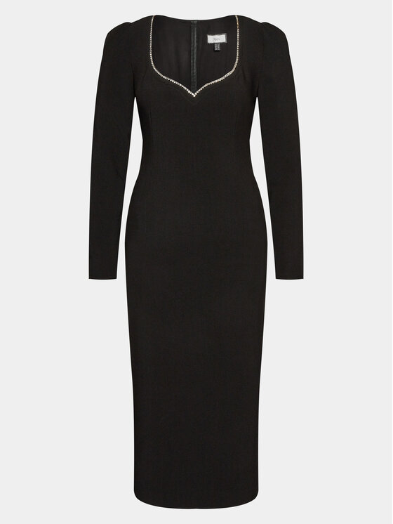 Nissa Nissa Коктейльна сукня RS14259 Чорний Slim Fit