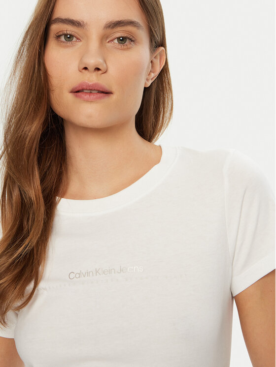 Calvin Klein Jeans Calvin Klein Jeans T-shirt Institutional Graphic J20J224990 Bijela Slim Fit