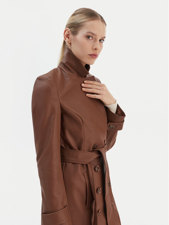 Bardot Bardot Plášť z umělé kůže 59899JB5 Hnědá Regular Fit