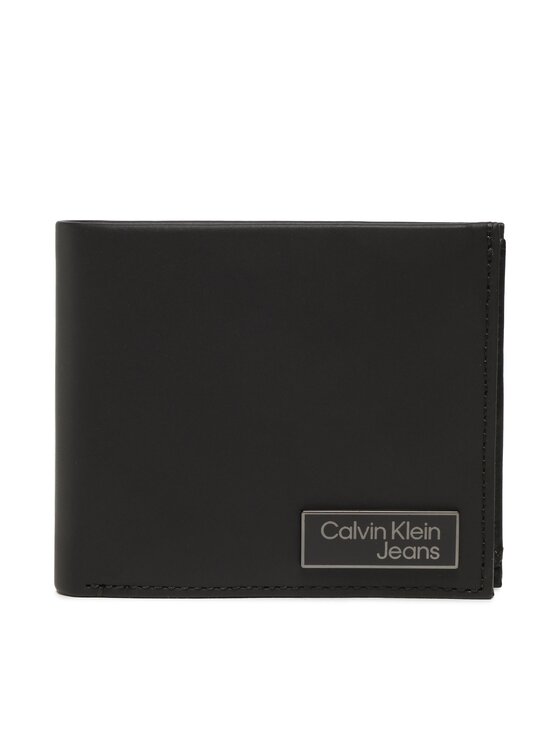 Calvin Klein Jeans Velika moška denarnica Logo Plaque Bifold Extra K50K510131 Črna