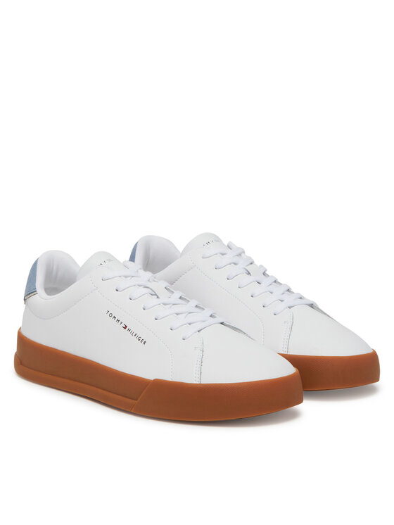 Tommy Hilfiger Tommy Hilfiger Sneakersy Th Court Lth Detail Ess FM0FM05367 Biały