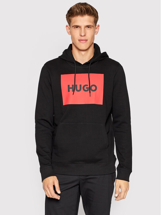 HUGO Hugo Majica dugih rukava Duratschi223 50473168 Crna Regular Fit