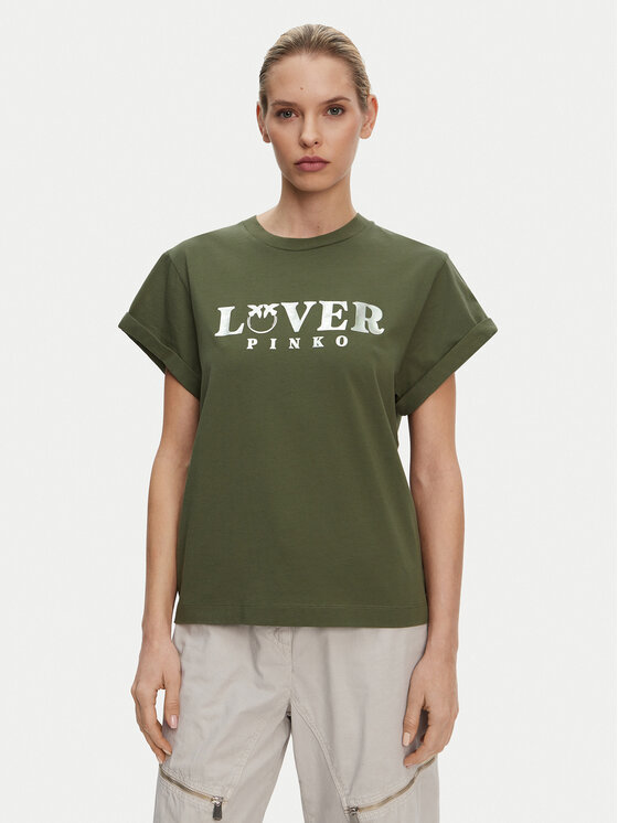 PINKO PINKO Tricou 104605 A2D1 V49 Verde Regular Fit